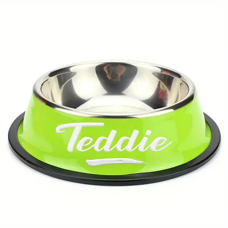 Personalisierter Edelstahl-Haustiernapf mit Anti-Rutsch-Boden