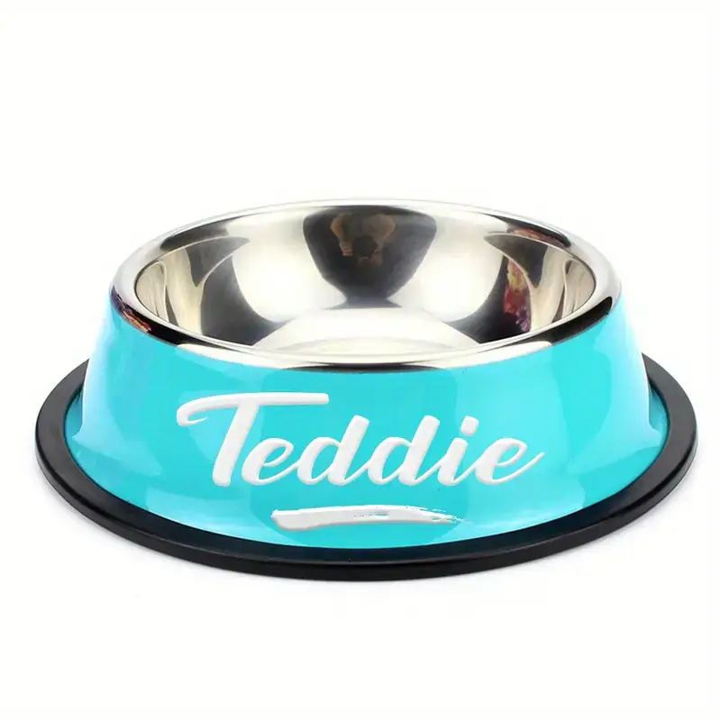 Personalisierter Edelstahl-Haustiernapf mit Anti-Rutsch-Boden