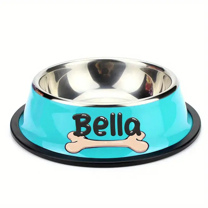 Personalisierter Edelstahl-Haustiernapf mit Anti-Rutsch-Boden