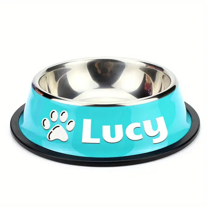 Personalisierter Edelstahl-Haustiernapf mit Anti-Rutsch-Boden