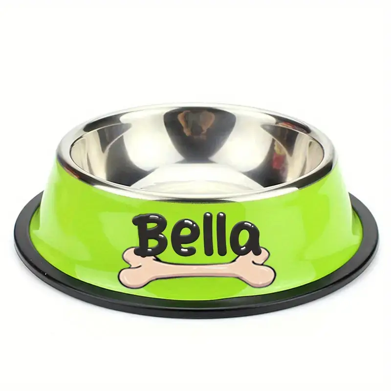 Personalisierter Edelstahl-Haustiernapf mit Anti-Rutsch-Boden