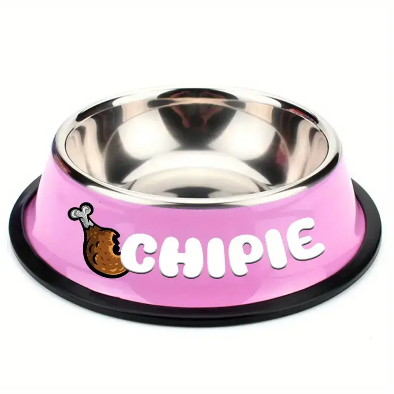 Personalisierter Edelstahl-Haustiernapf mit Anti-Rutsch-Boden