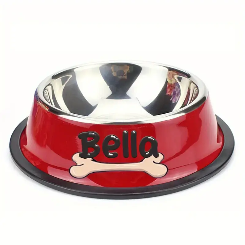 Personalisierter Edelstahl-Haustiernapf mit Anti-Rutsch-Boden