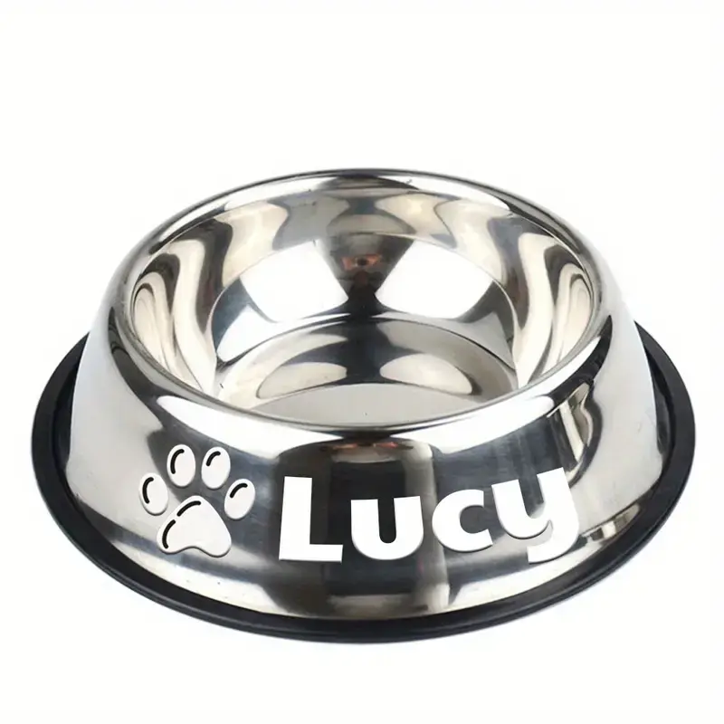 Personalisierter Edelstahl-Haustiernapf mit Anti-Rutsch-Boden