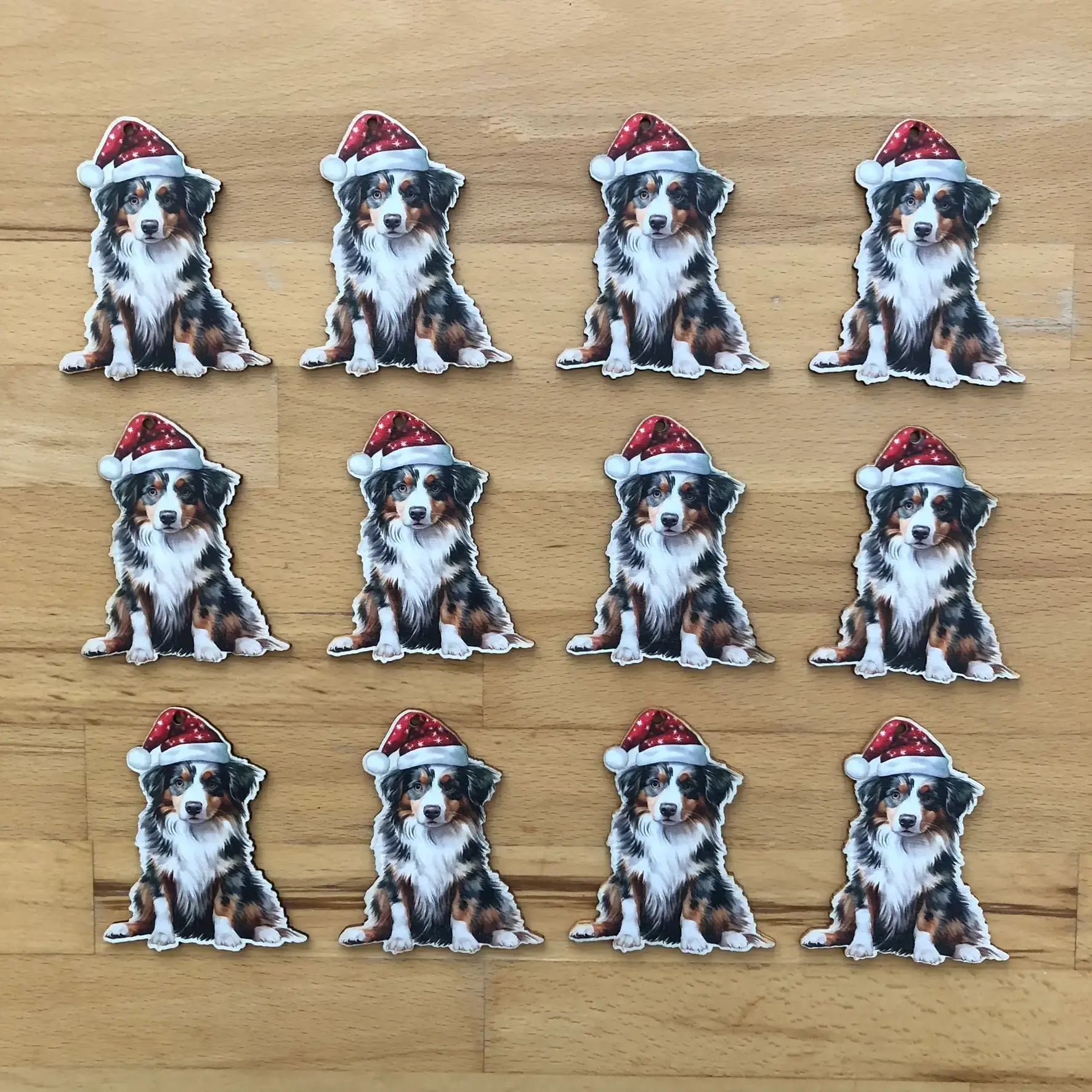Hunde-Weihnachtsdeko (12er Set) – australian-shepherd