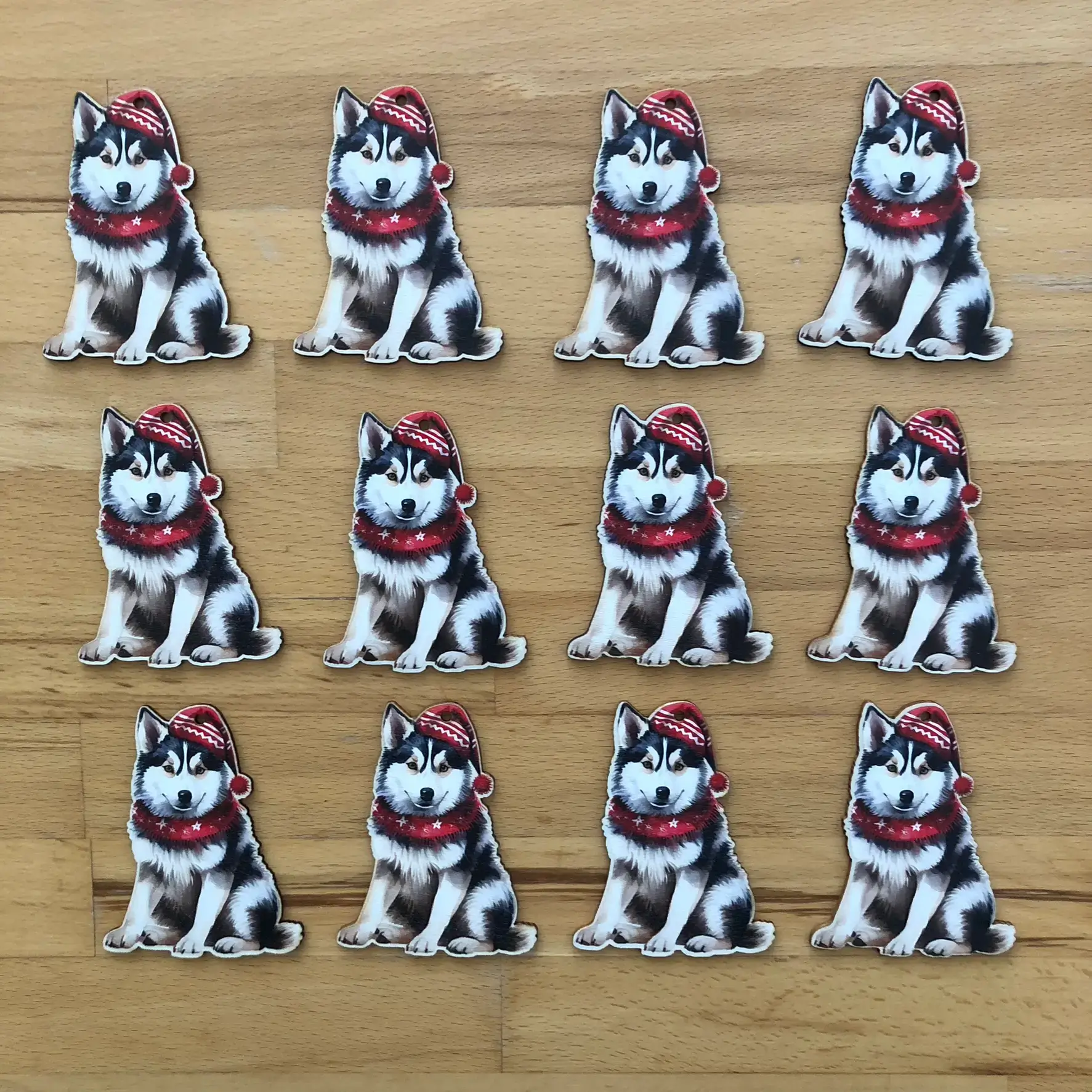 Hunde-Weihnachtsdeko (12er Set) – sibirischer-husky